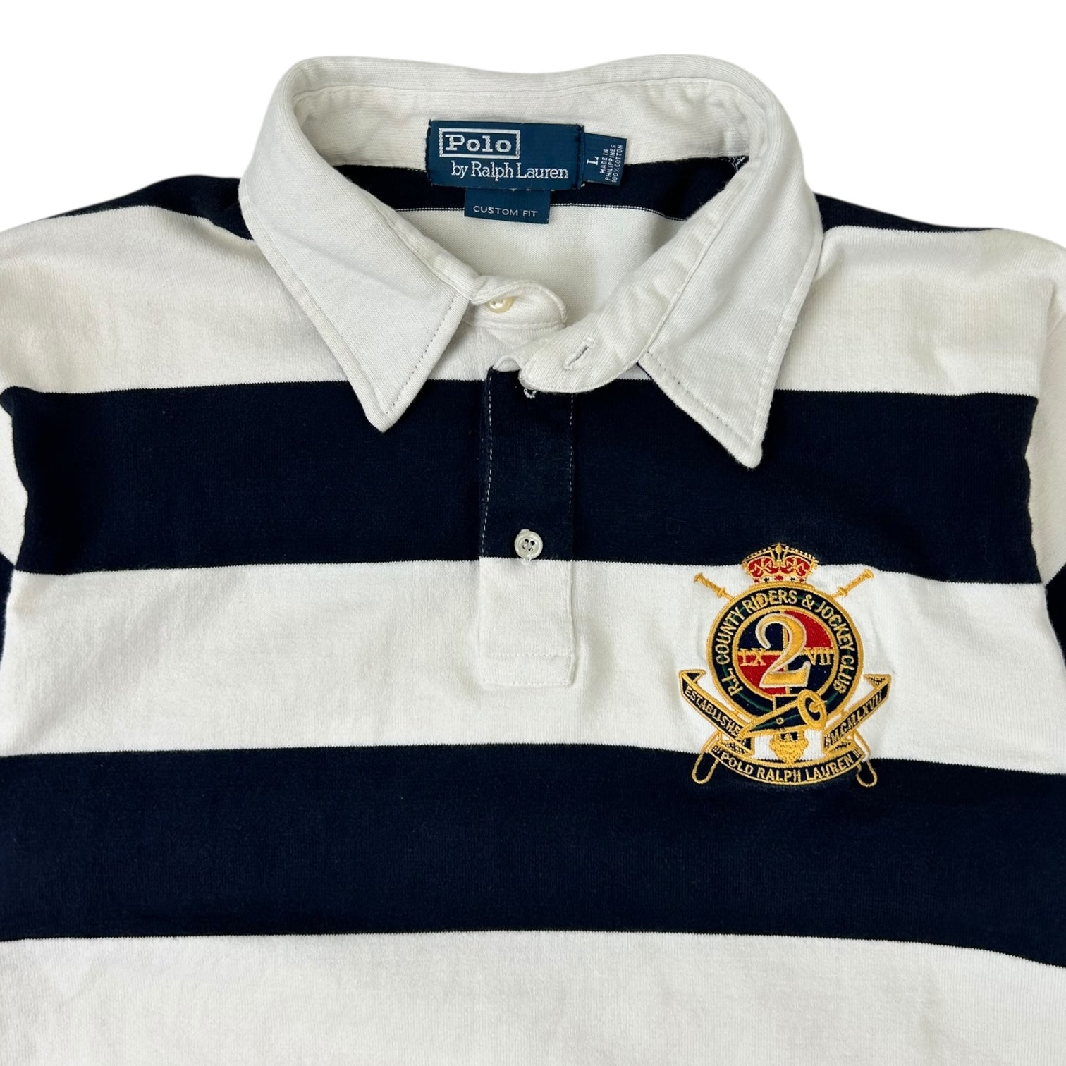 Vintage Polo Ralph Lauren Striped Polo Shirt Black/White