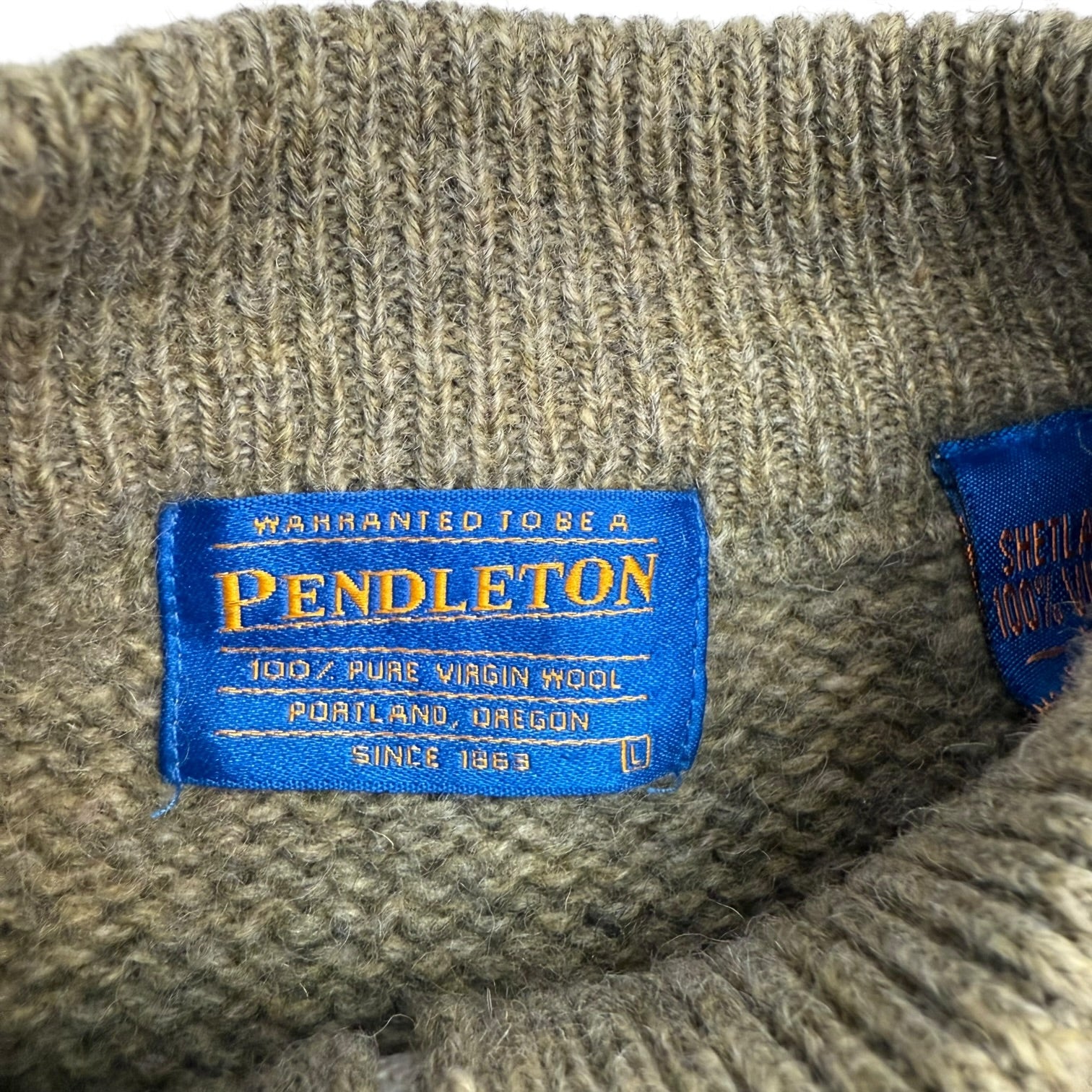 Vintage Pendleton Wool Quarter Zip Sweater Biege