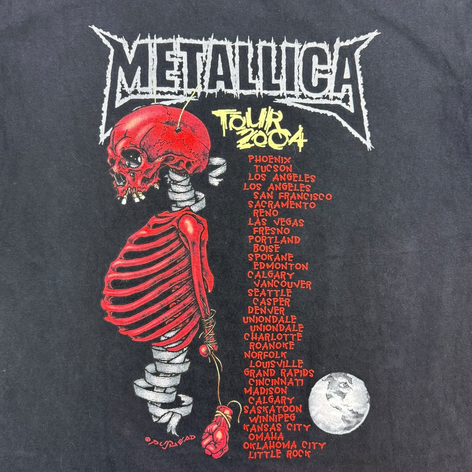 2004 Metallica Pushead St Anger Tour Tee Black