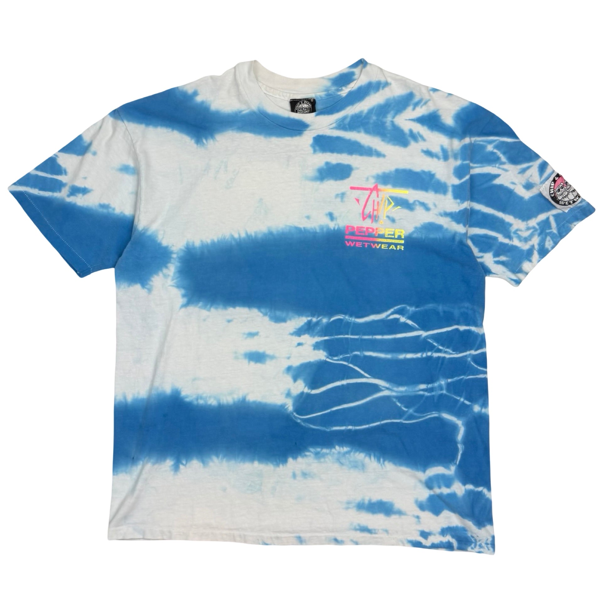 Vintage Chip & Pepper Wet Wear Tye Die Tee Blue/White