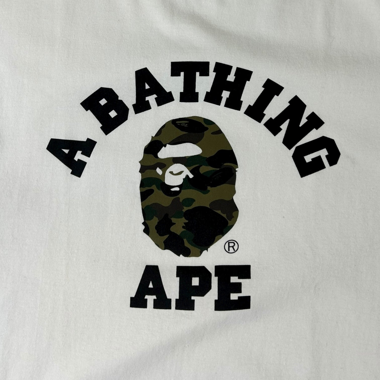 BAPE 1st Camo College T-Shirt White/Green