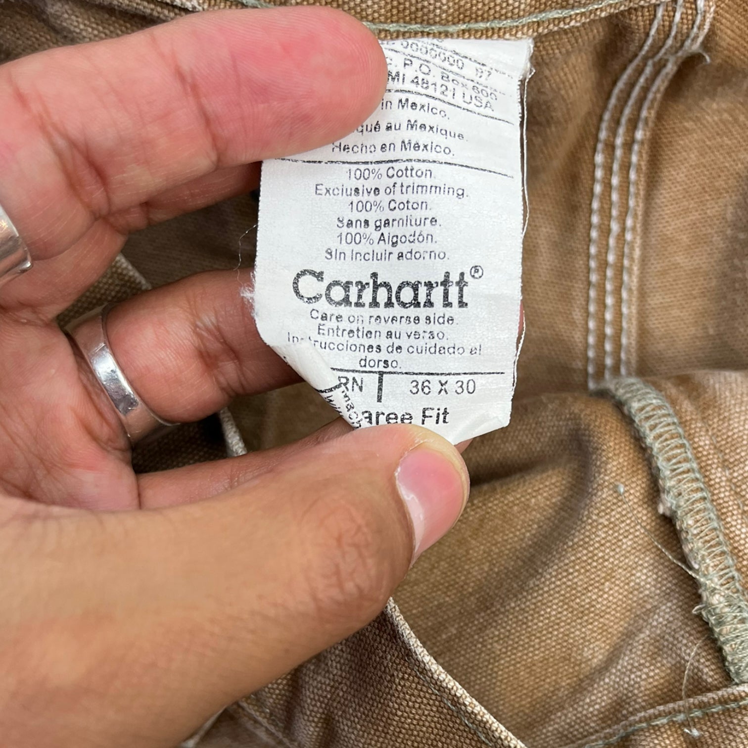 Vintage Carhartt Double Knee Distressed Tan