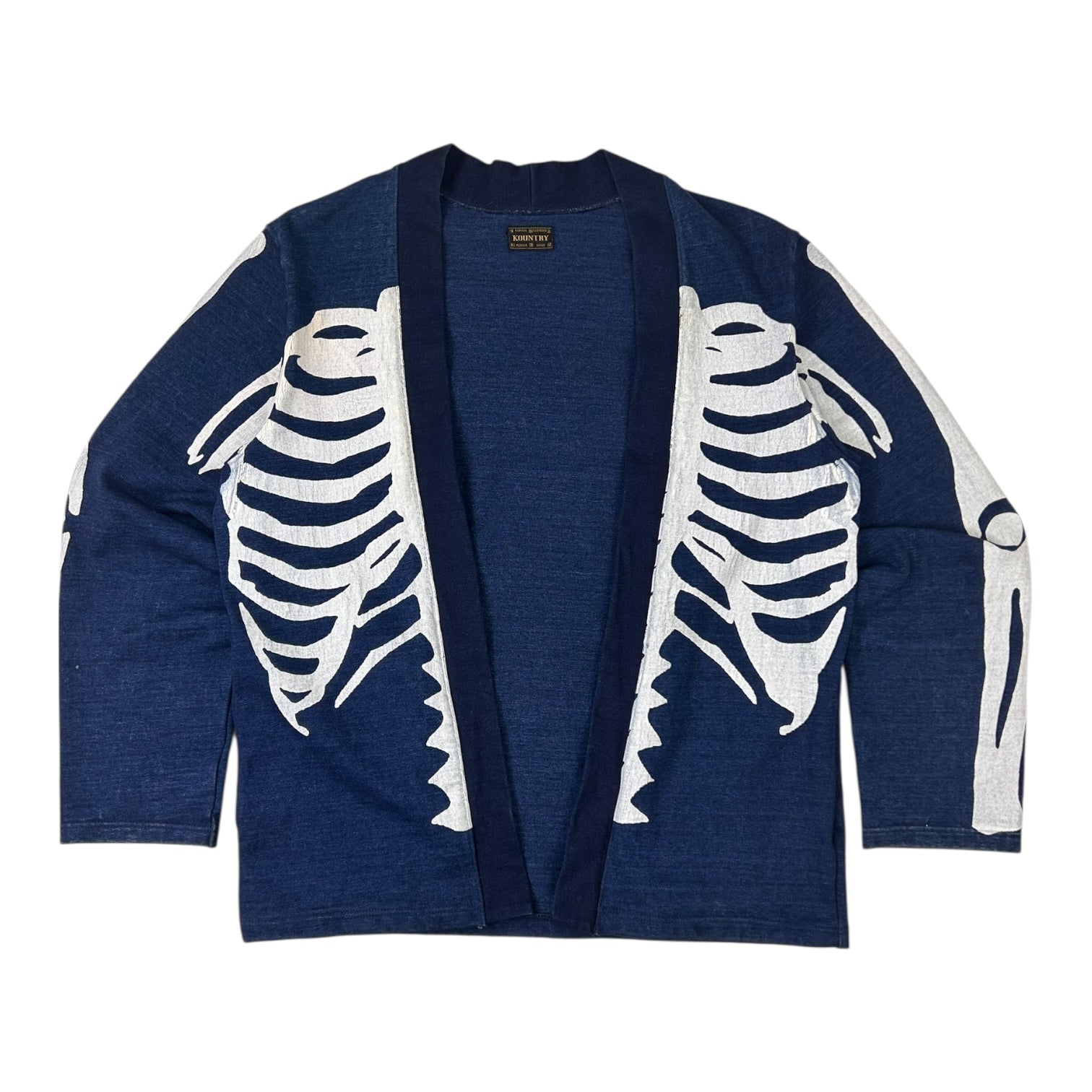 Kapital Skeleton Print Cardigan Blue