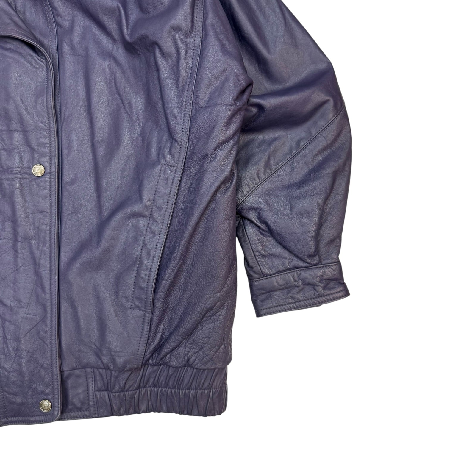 Vintage D’Linea Leather Jacket Eggplant