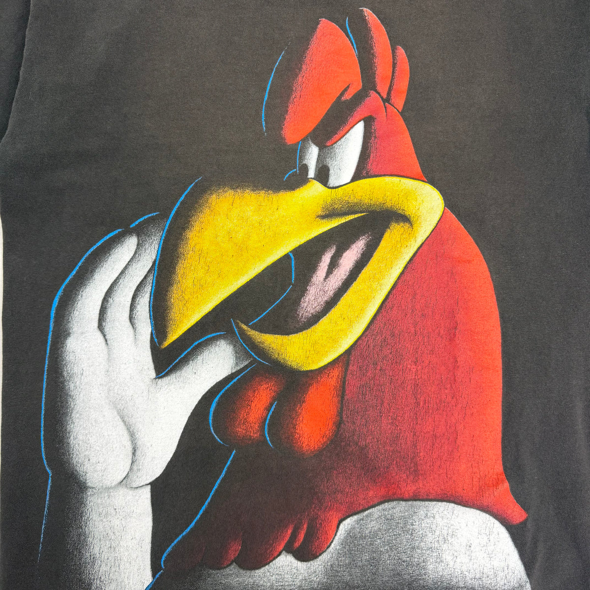 1997 Looney Tunes Foghorn Leghorn Blackout Series Tee Faded Black