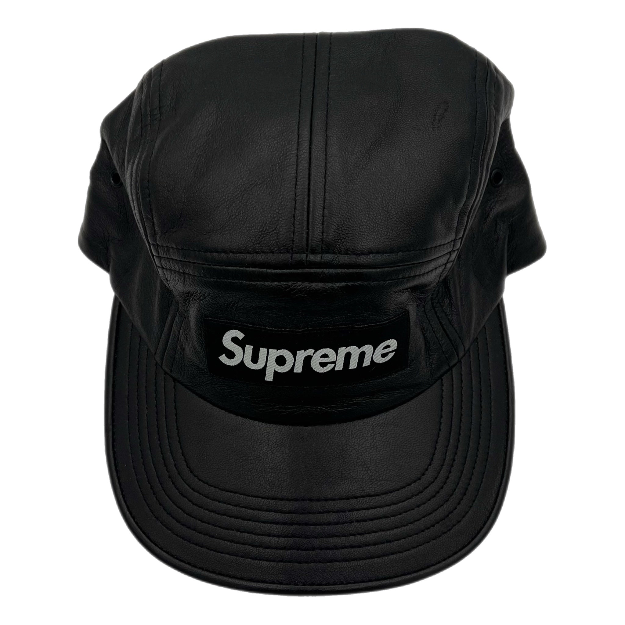 Supreme Leather FW16 Camp Hat Black