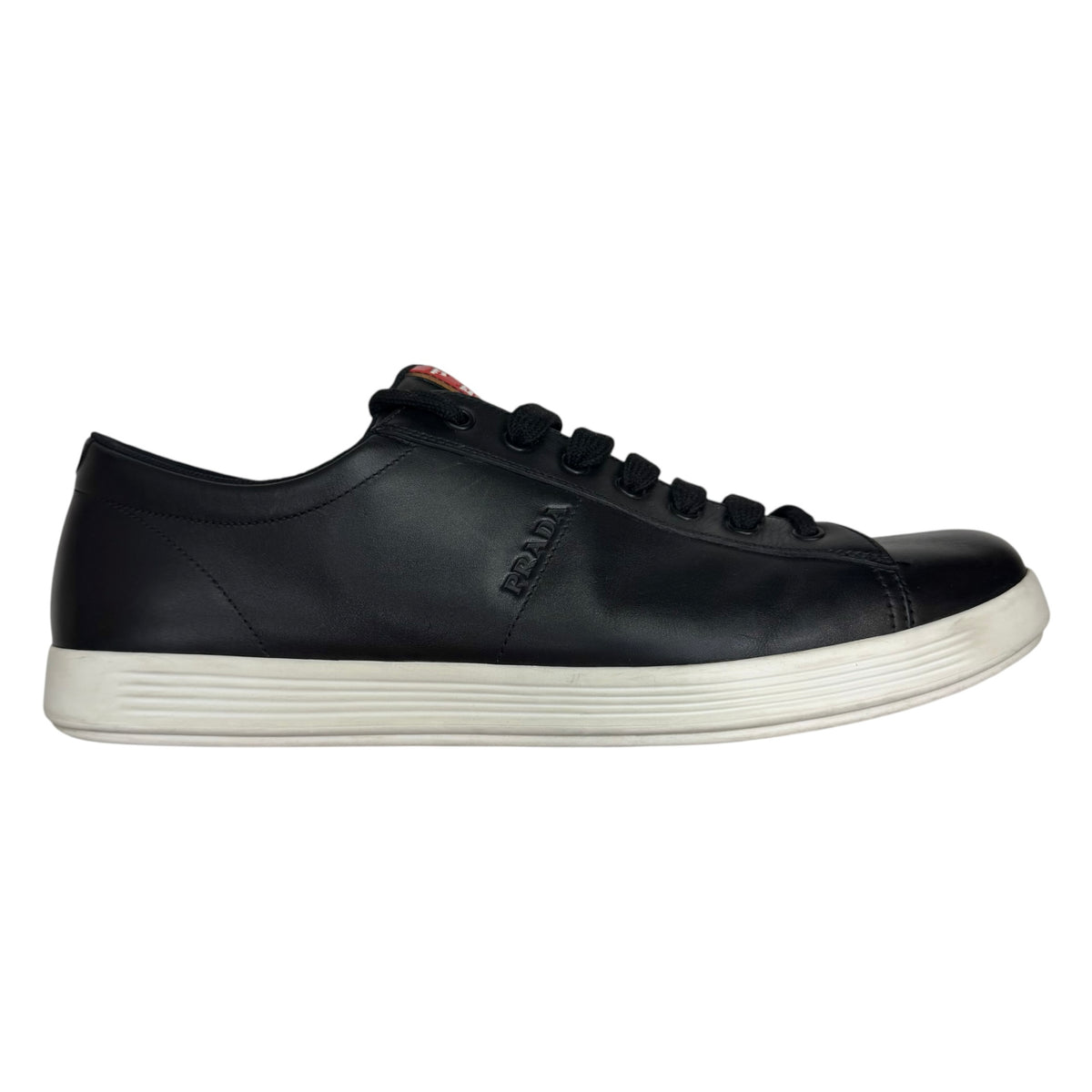 Prada Downtown Red Stripe Sneaker Black (Used)