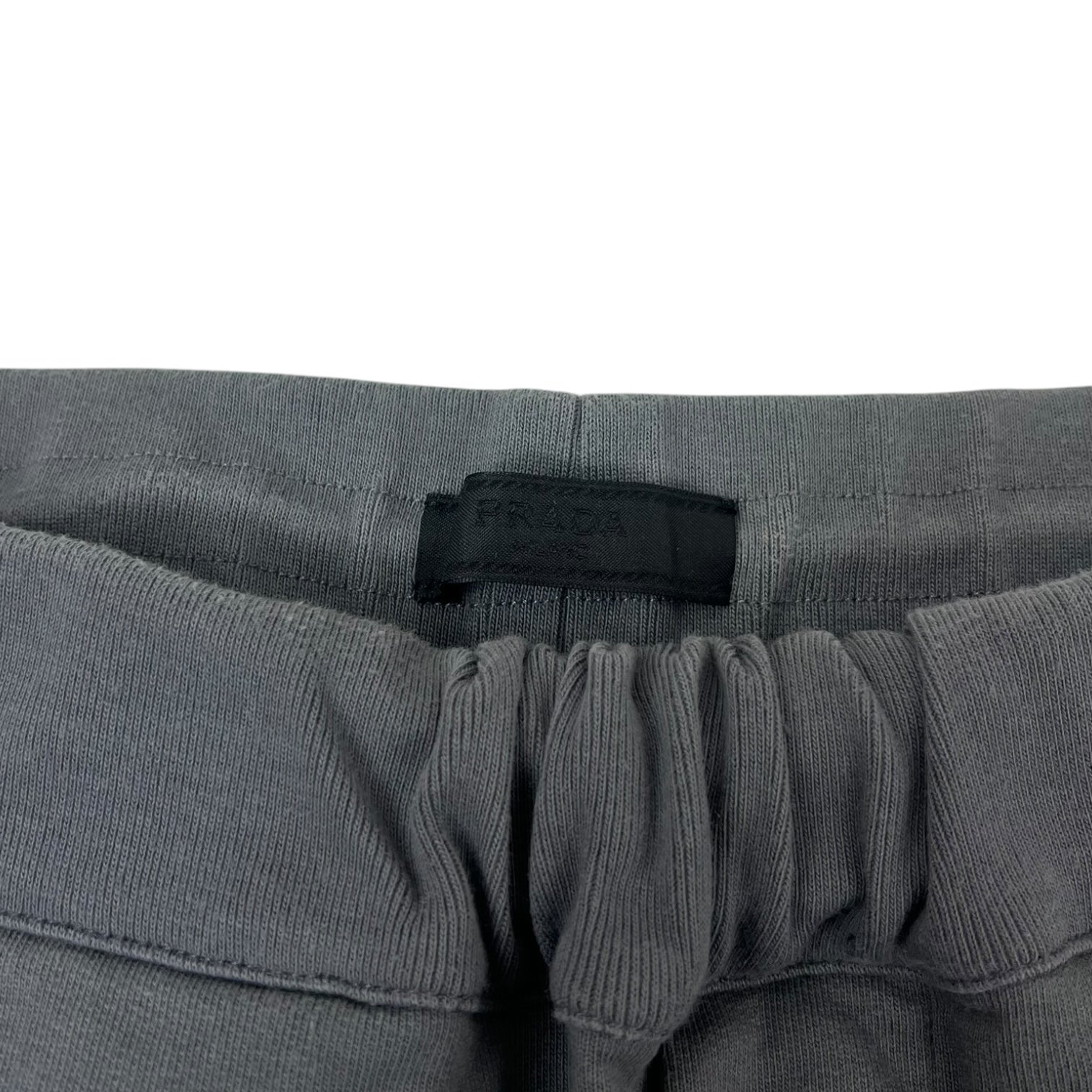 Prada Cotton Fleece Joggers Dark Grey