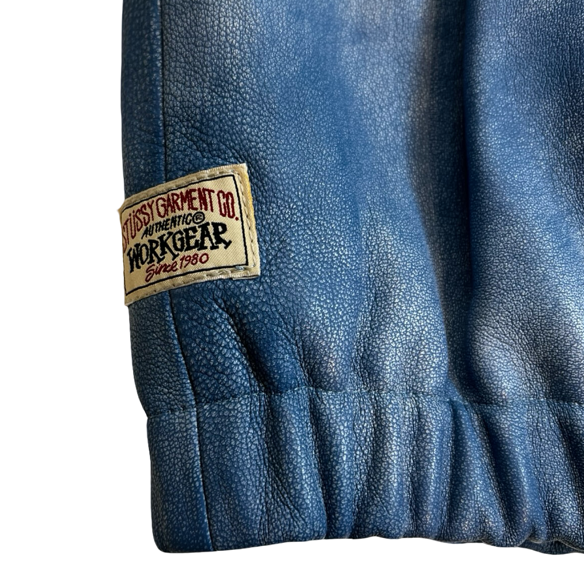 Stüssy Stonewash Leather Work Jacket Blue