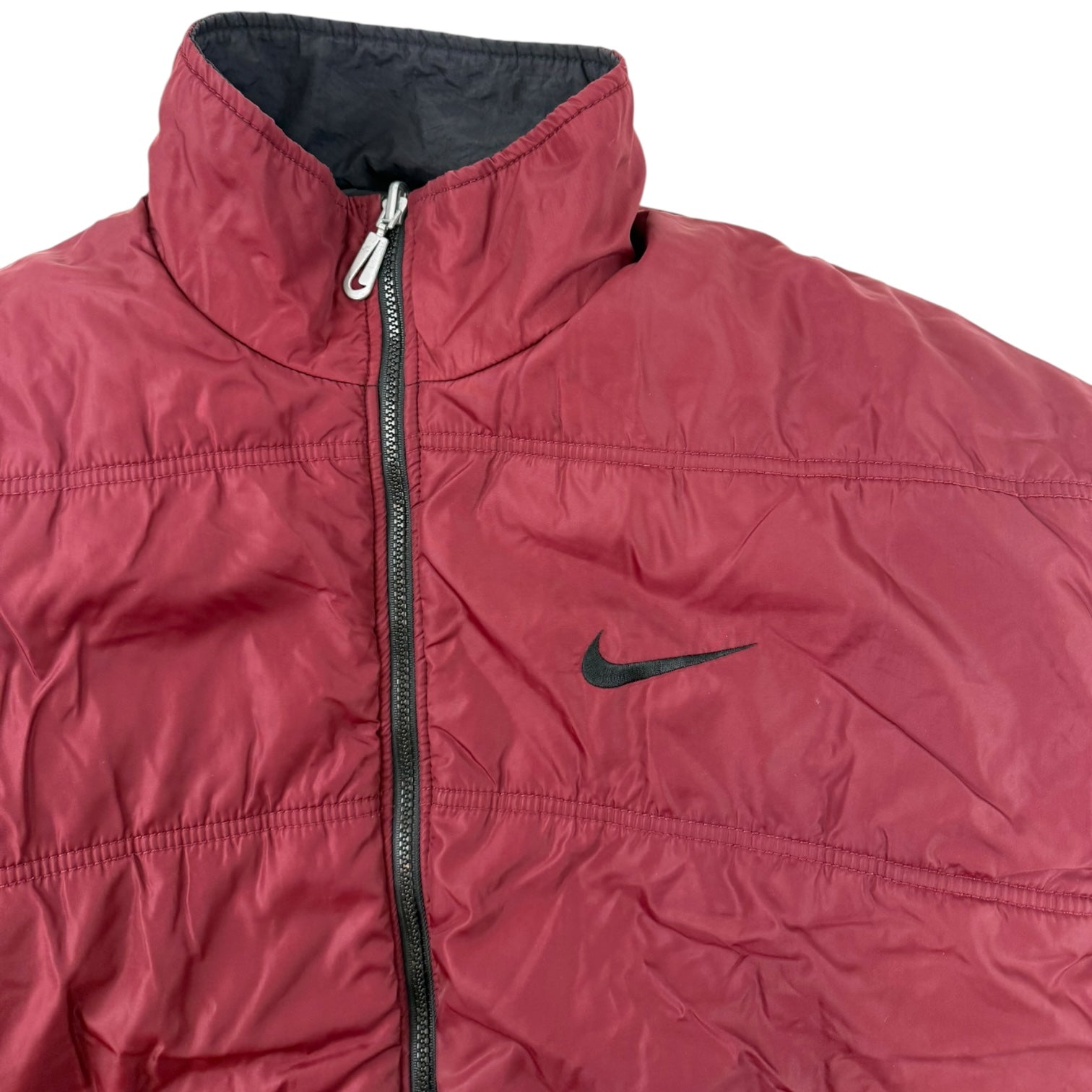 Vintage Nike Reversible Puffer Jacket Black/Burgundy