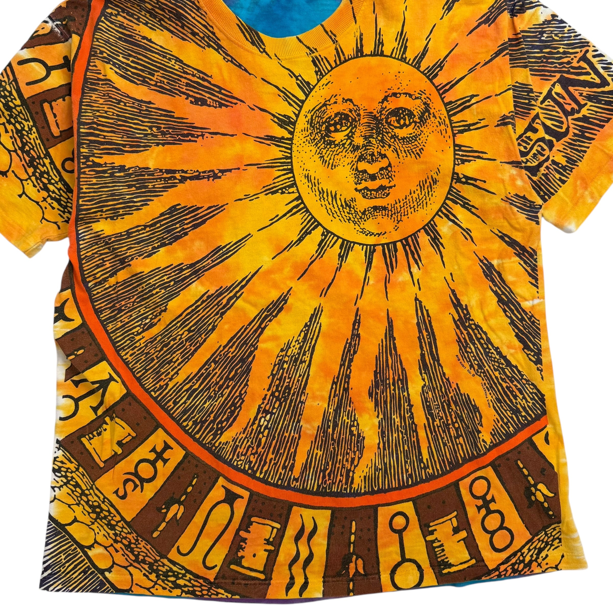 1992 Liquid Blue Sun And Moon Tie Dye Tee