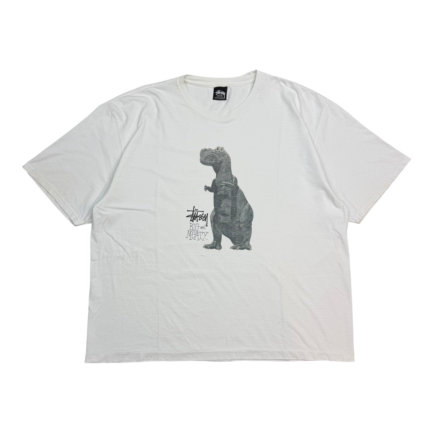 Stussy “Big And Meaty” Pigment Dye Tee White