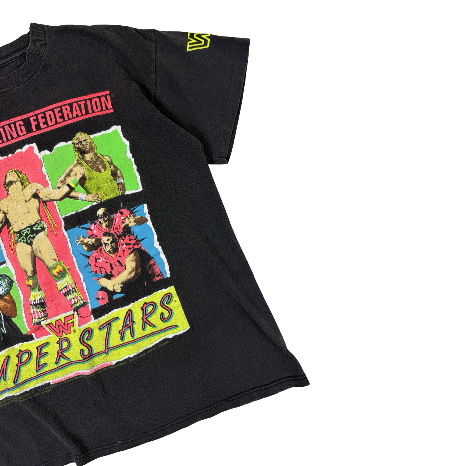 Vintage 1991 WWF Superstars Youth T-Shirt Black