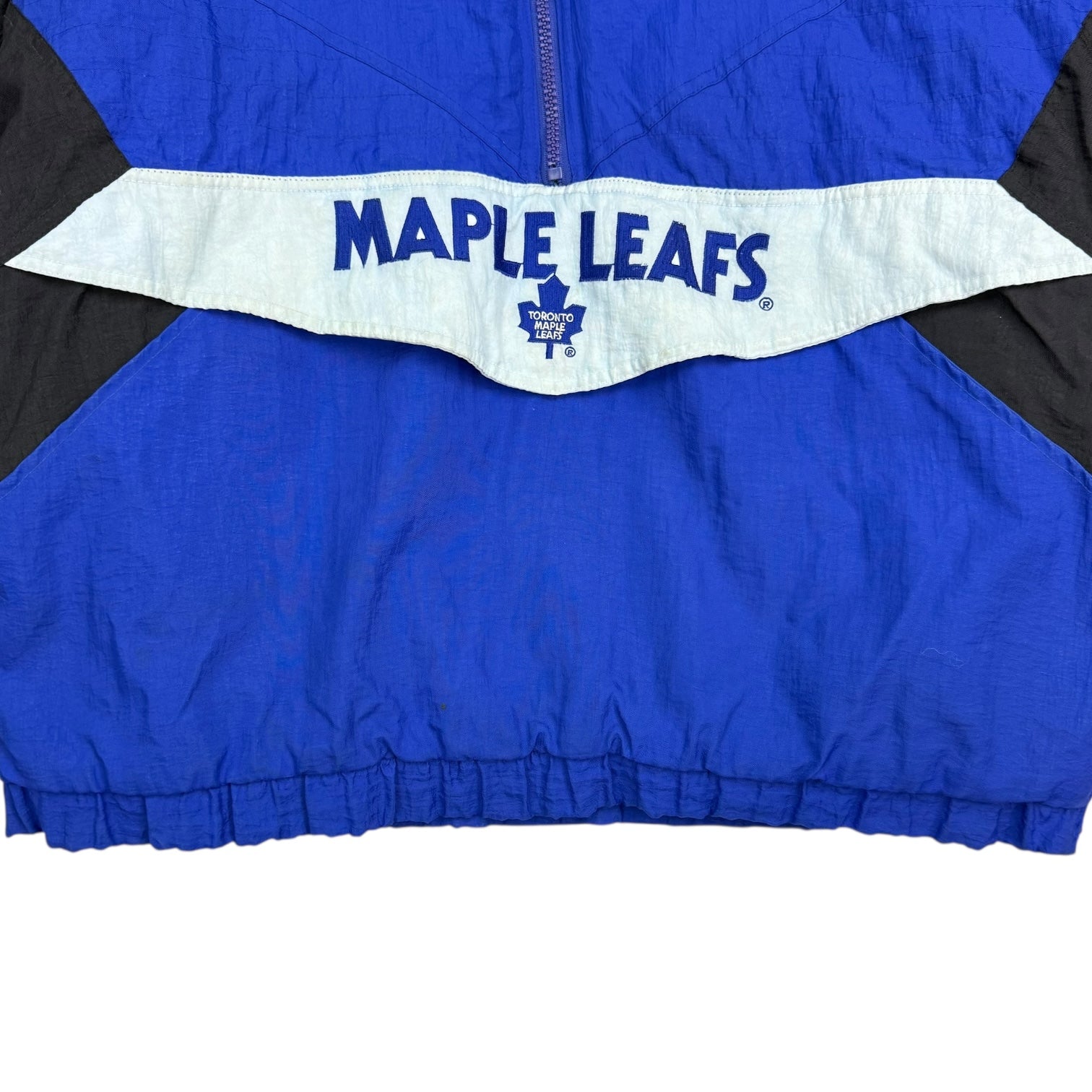 Vintage Looney Tunes Toronto Maple Leafs Tazmanian Devil Anorak Jacket Blue/Black