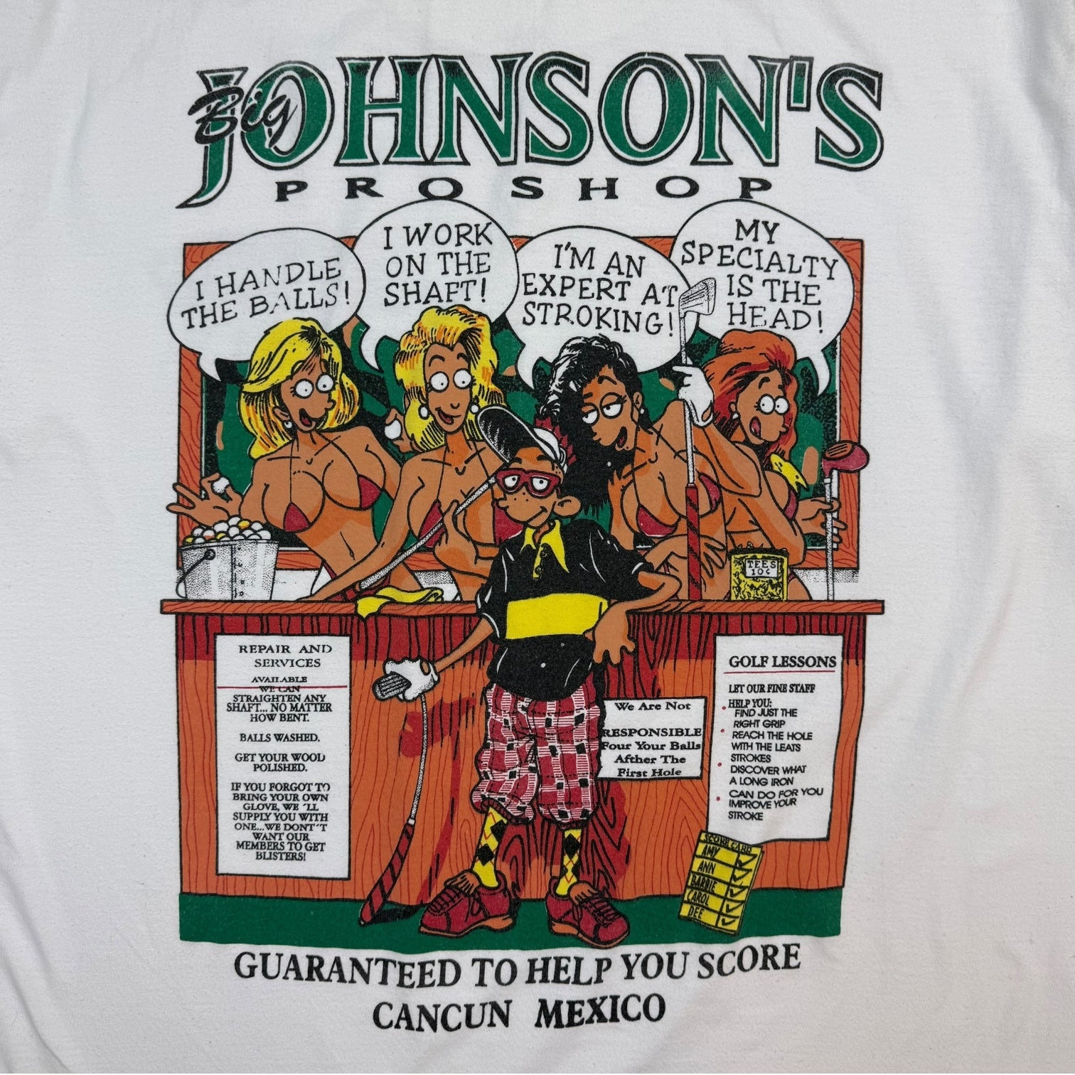 Vintage Big Johnson Golf Cancun Tee White