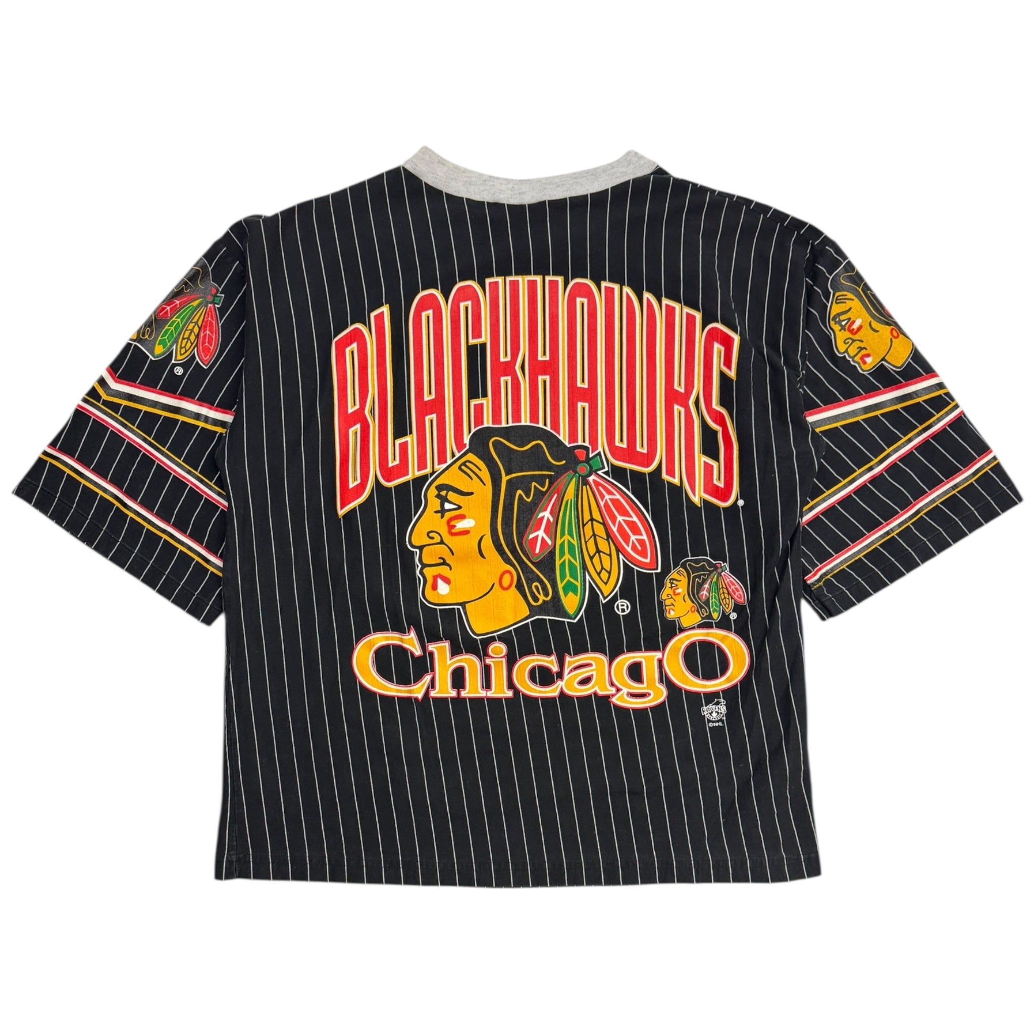 Vintage Chicago Black Hawks All Over Print Jersey T-Shirt