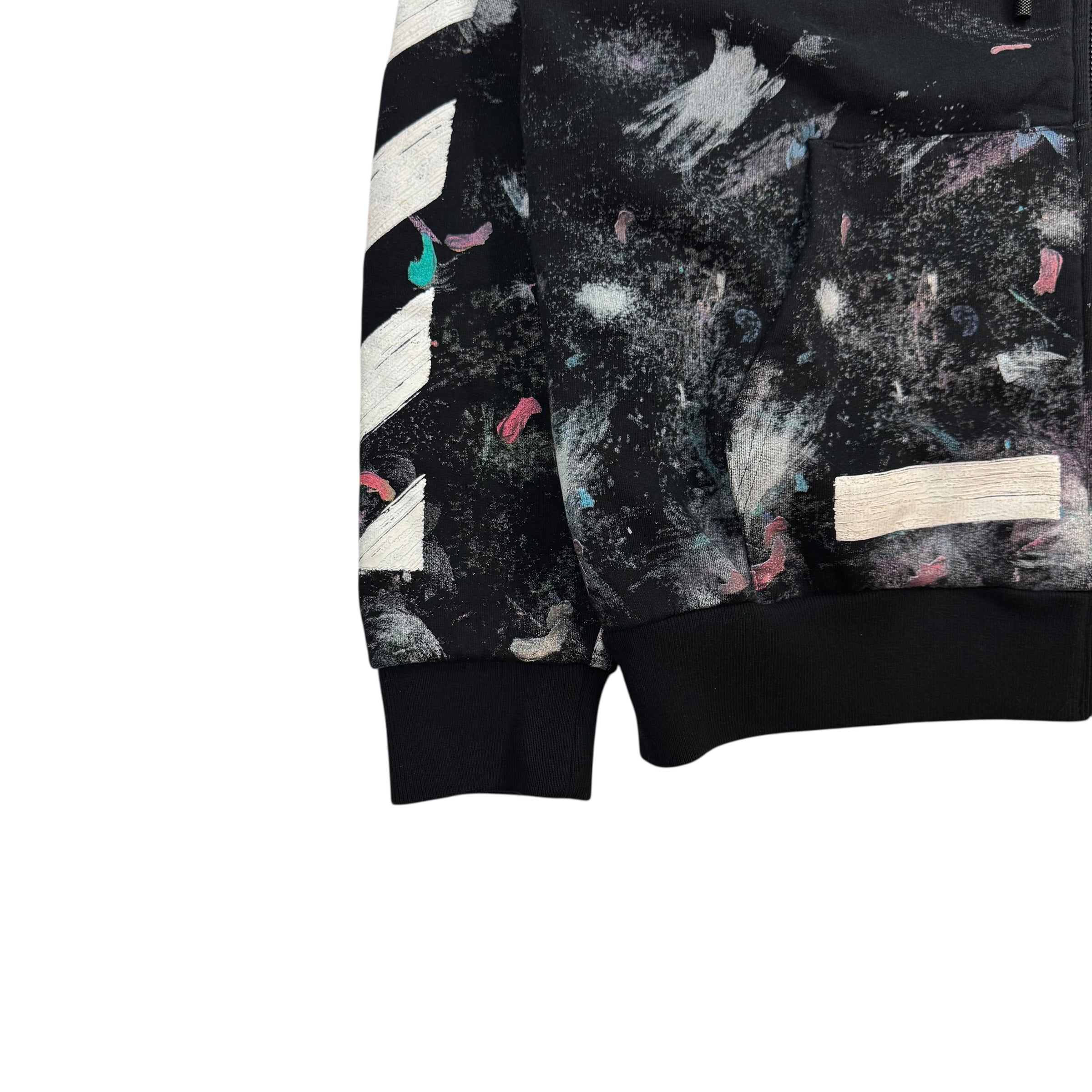 Off-White Galaxy Brushed Zip Up Hoodie Black
