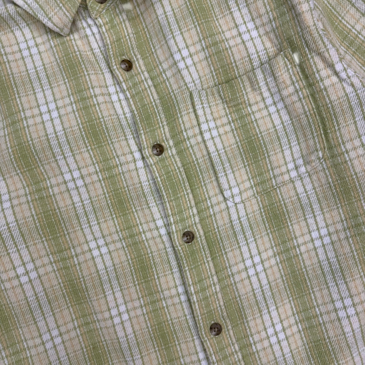 Stussy Beach Plaid Button Up Shirt Lime