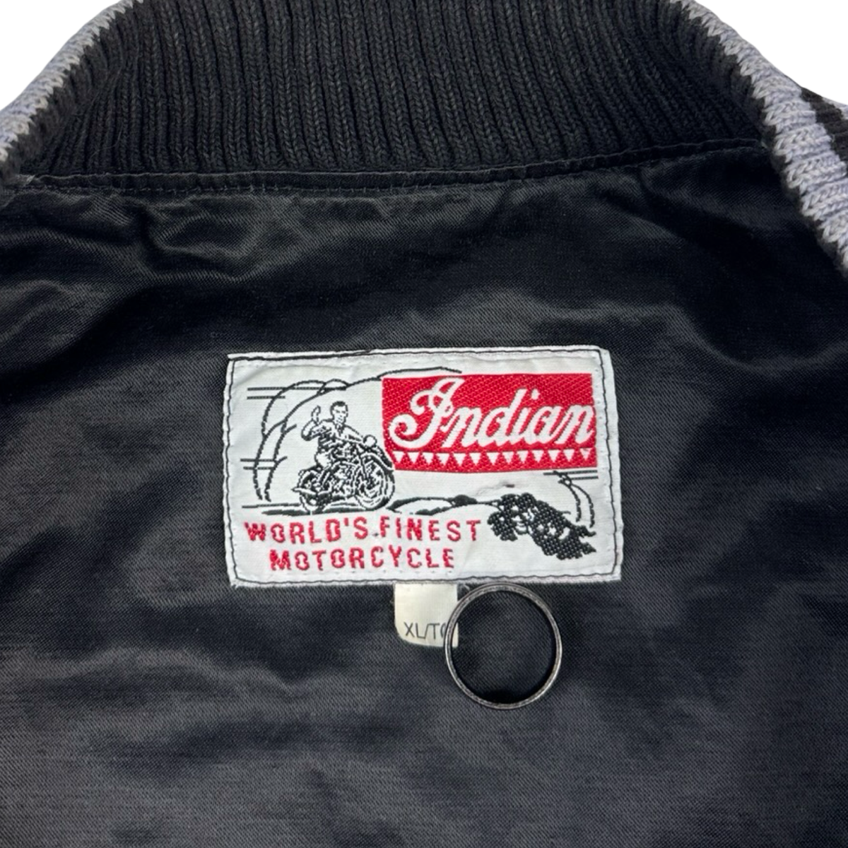 Vintage Indian Motorcycle Satin Jacket Black
