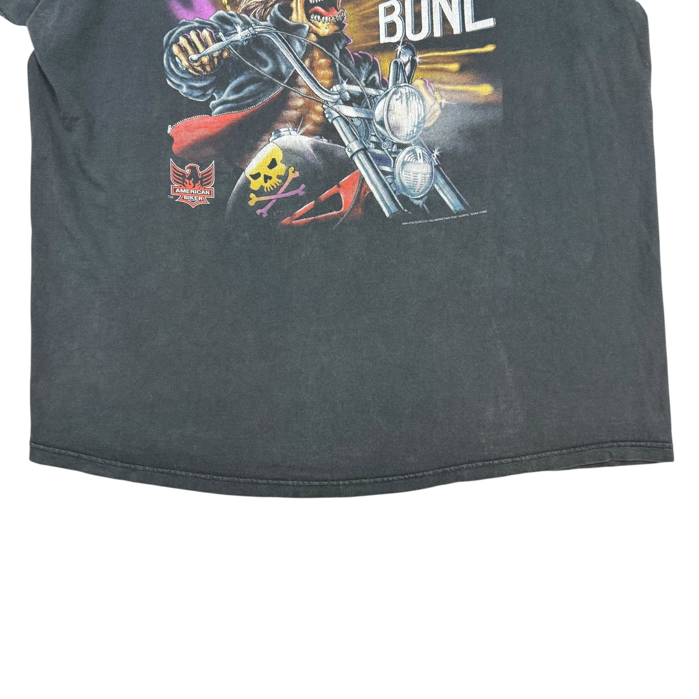 Vintage 3D Emblem ‘Bad To The Bone’ Tee Black