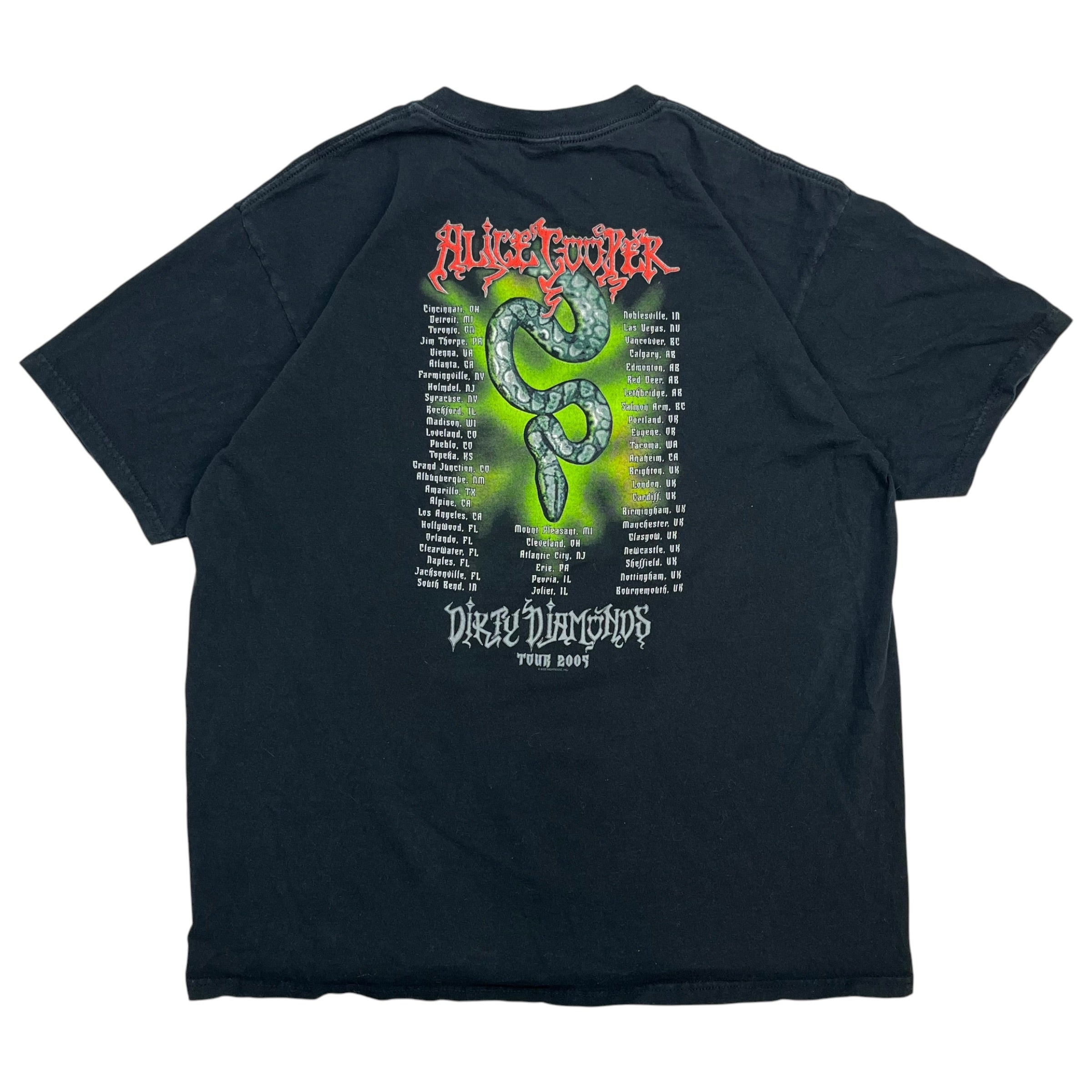 2005 Alice Cooper Dirty Diamonds Tour Tee Black