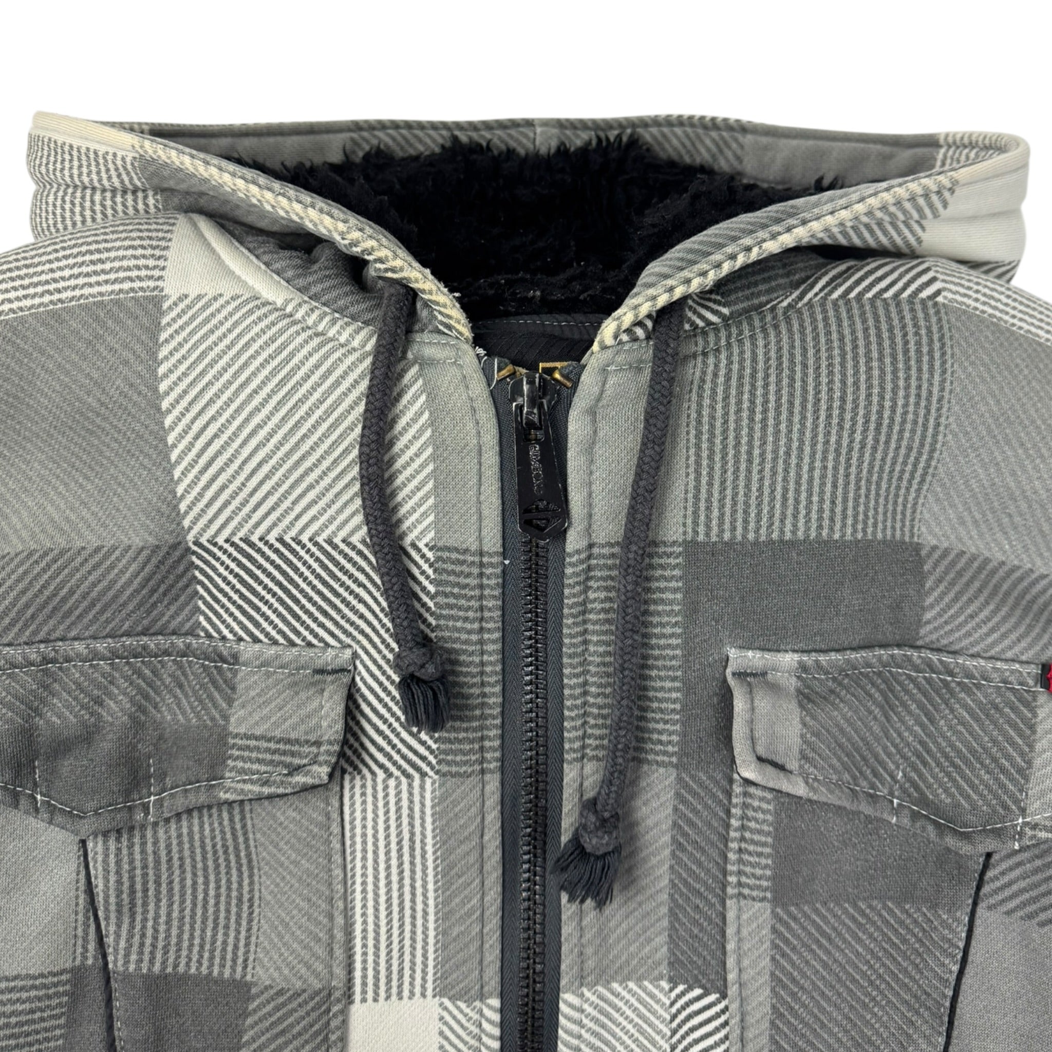 Vintage Y2K Billabong Sherpa Lined Plaid Hoodie
