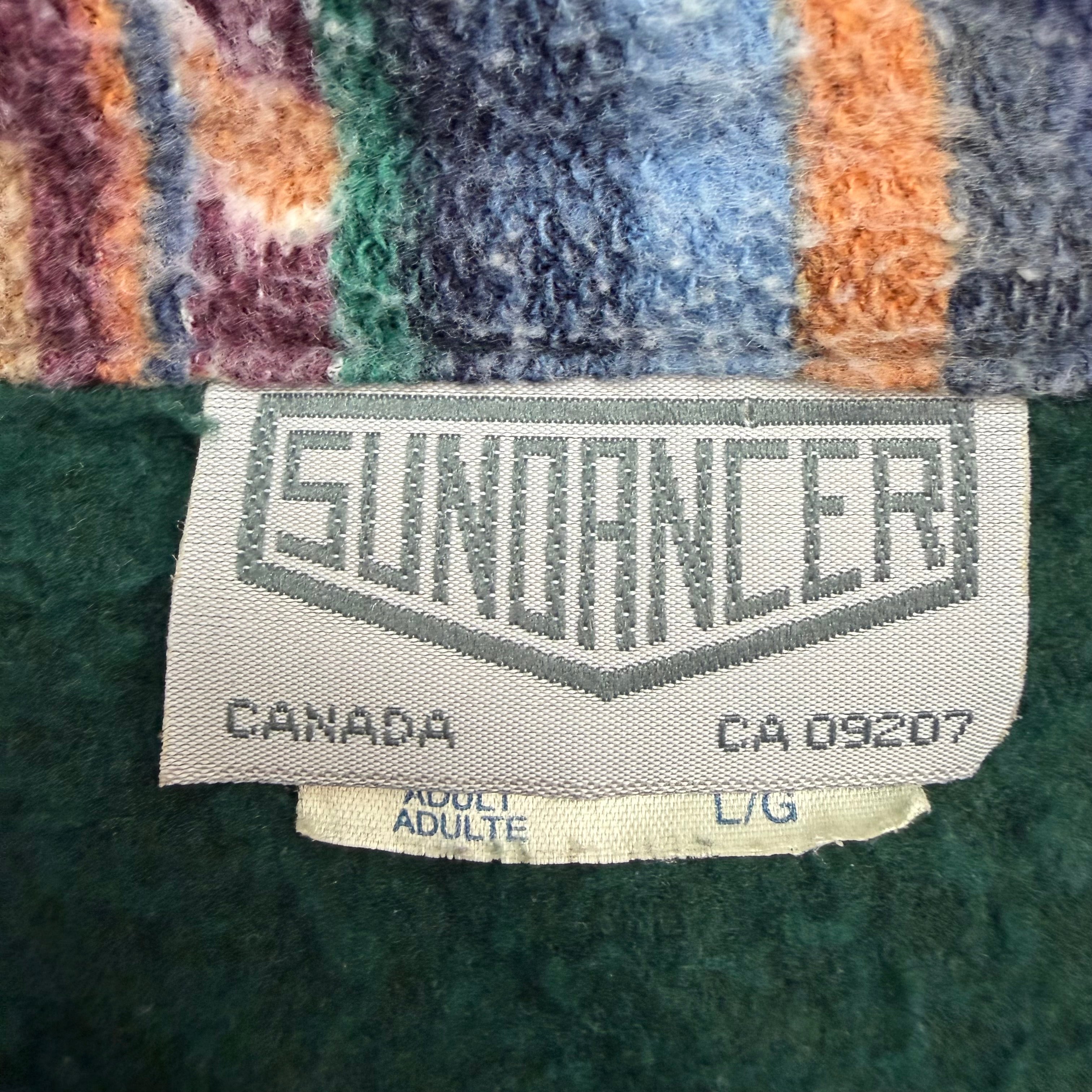 Vintage Fall Classic Quarter Zip Sweater Green