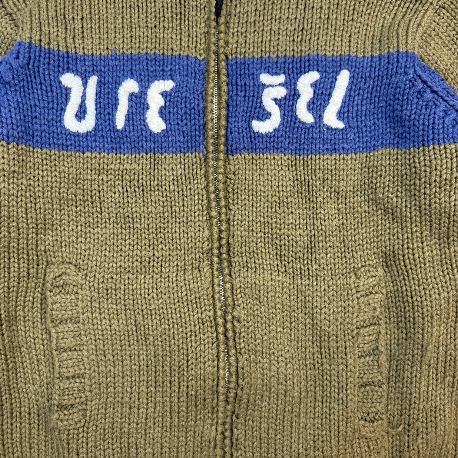 Vintage Diesel Zip Up Knit Sweater Green