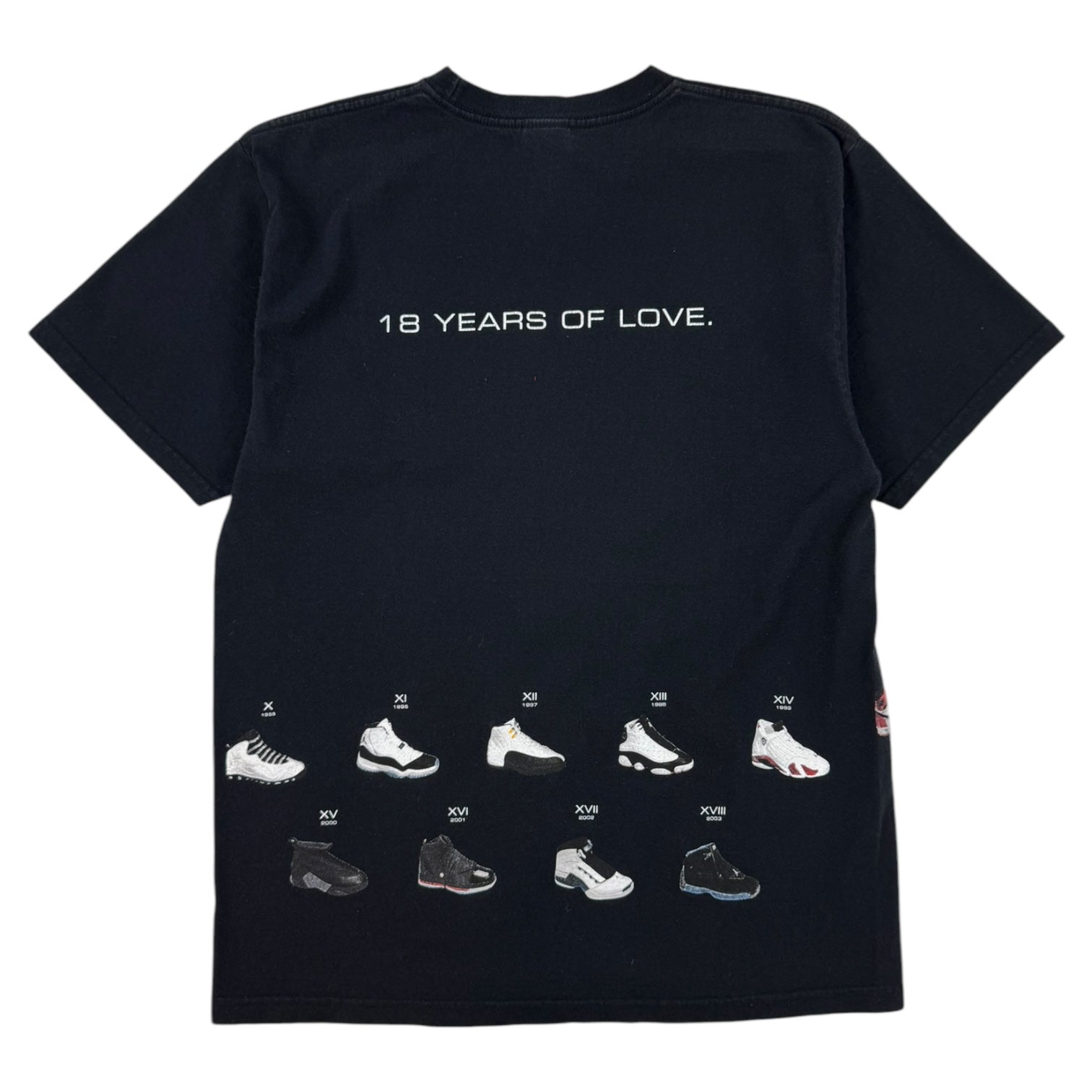 Vintage Jordan 18 Years Of Love T-Shirt Black