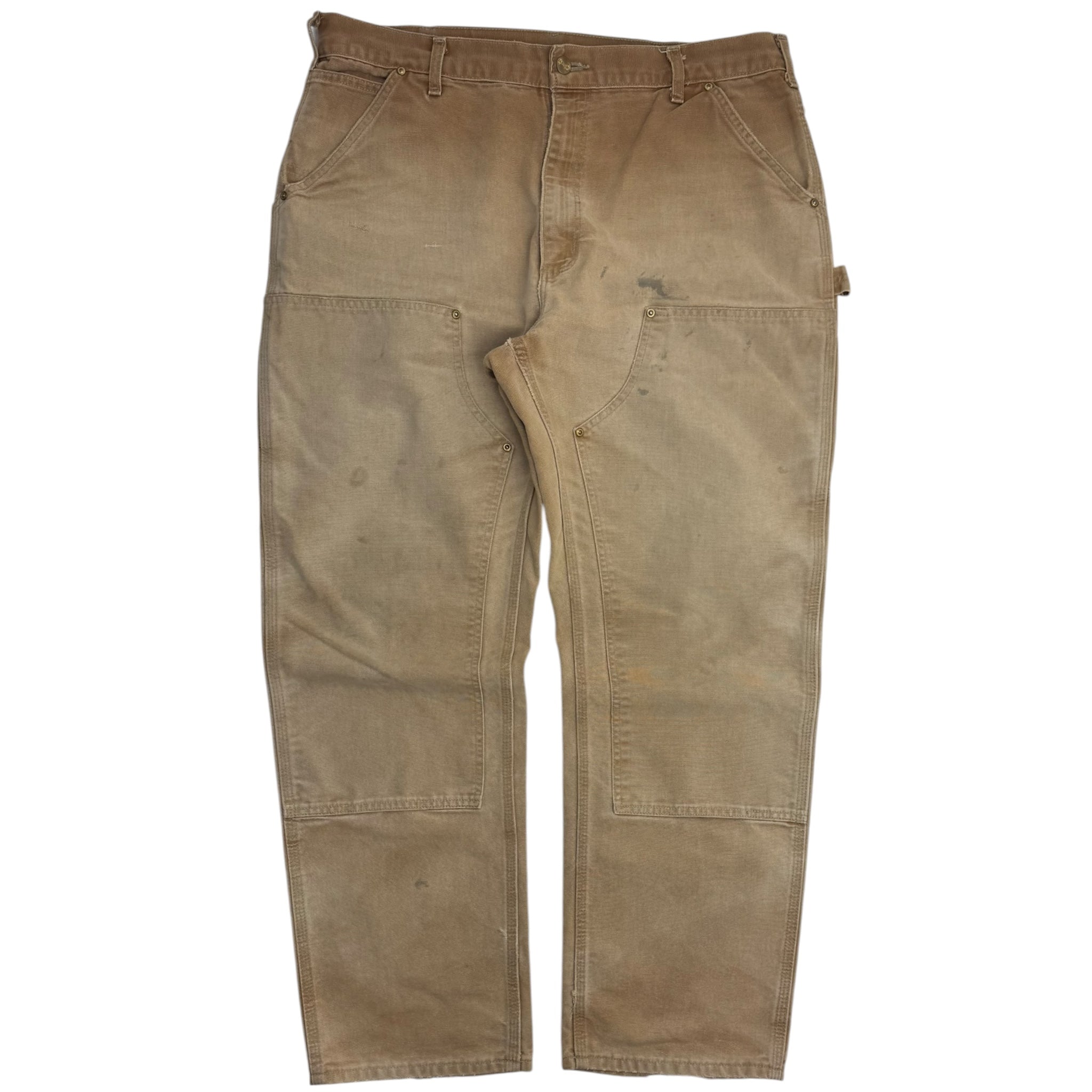 Vintage Carhartt Double Knee Bottoms Cream Faded