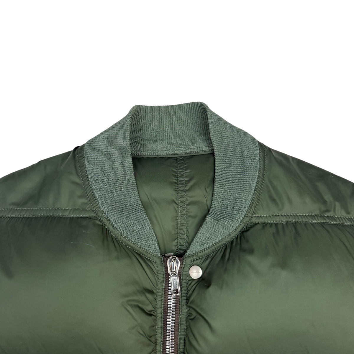 Rick Owens FW21 Gethsemane Flight Puffer Jacket Green