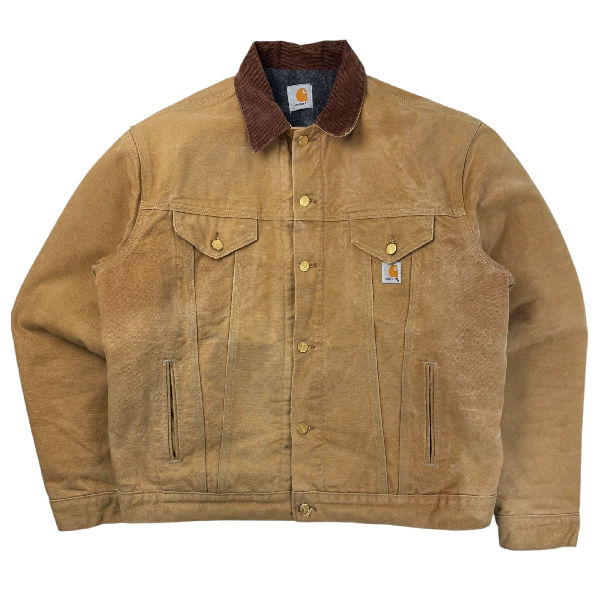 Vintage Carhartt Blanket Lined Trucker Jacket Tan