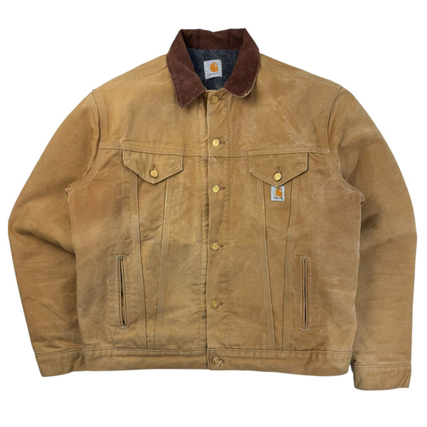 Vintage Carhartt Blanket Lined Trucker Jacket Tan