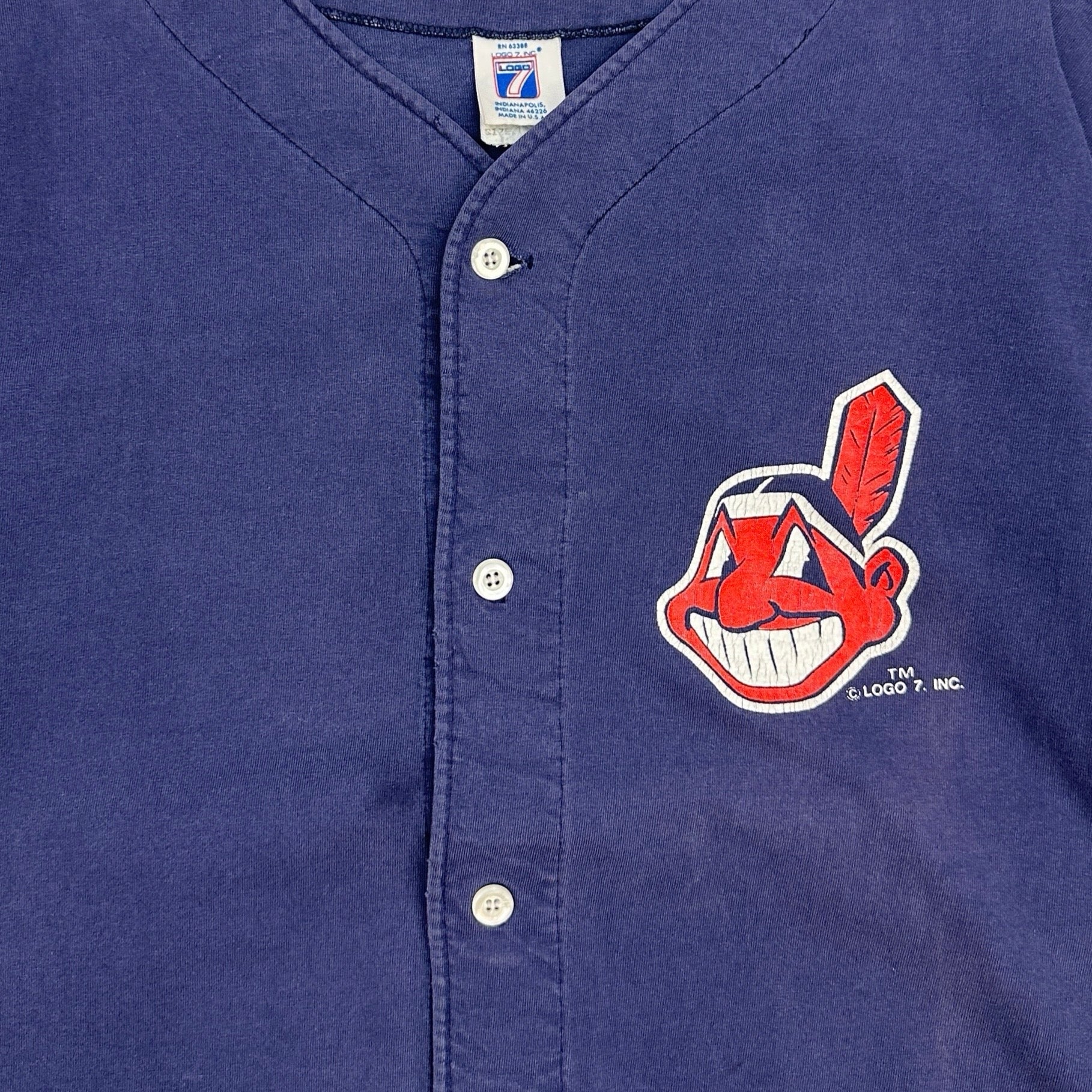 Vintage Cleveland Indians Cotton Baseball Jersey