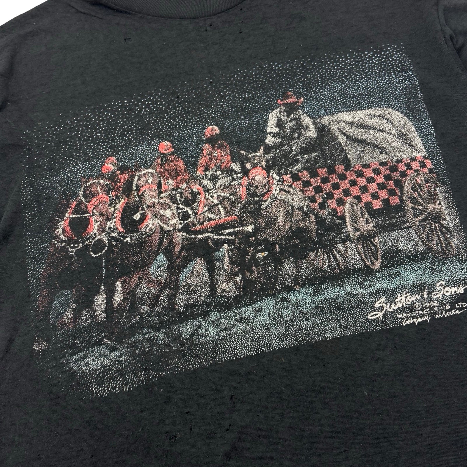 Vintage Sutton & Sons WPC Association Trashed T-Shirt Black