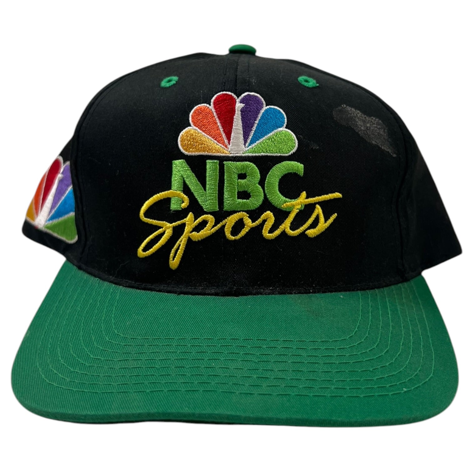 Vintage 90’s NBC Snapback Hat Black/Green