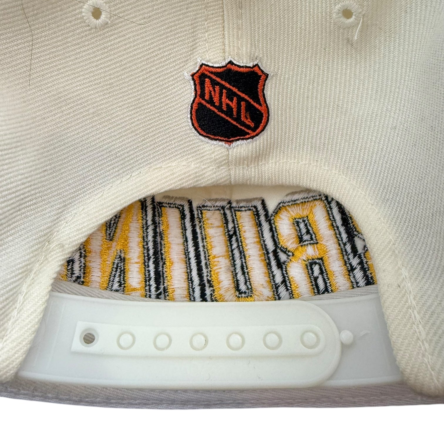 Vintage Sport Specialties Boston Bruins Laser SnapBack Hat White/Black