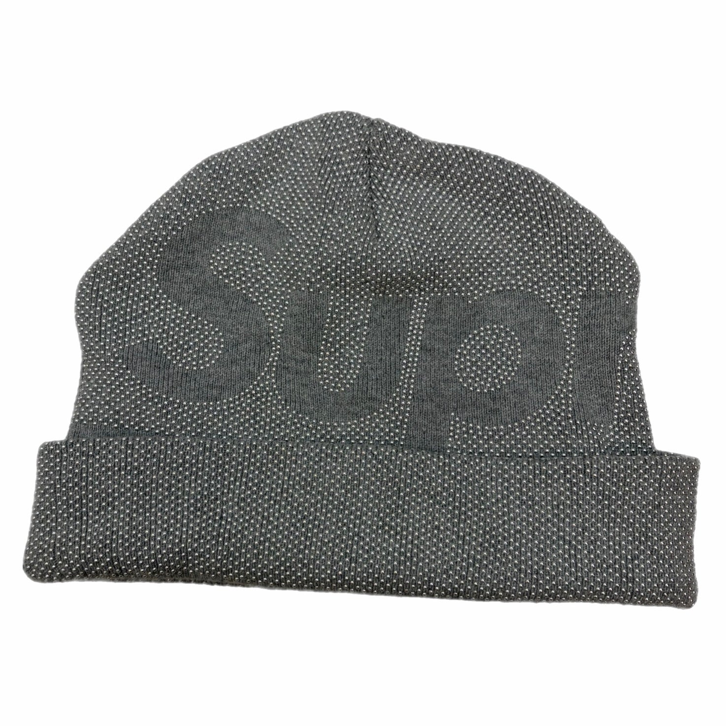 Supreme Studded Knockout Big Logo Beanie Grey