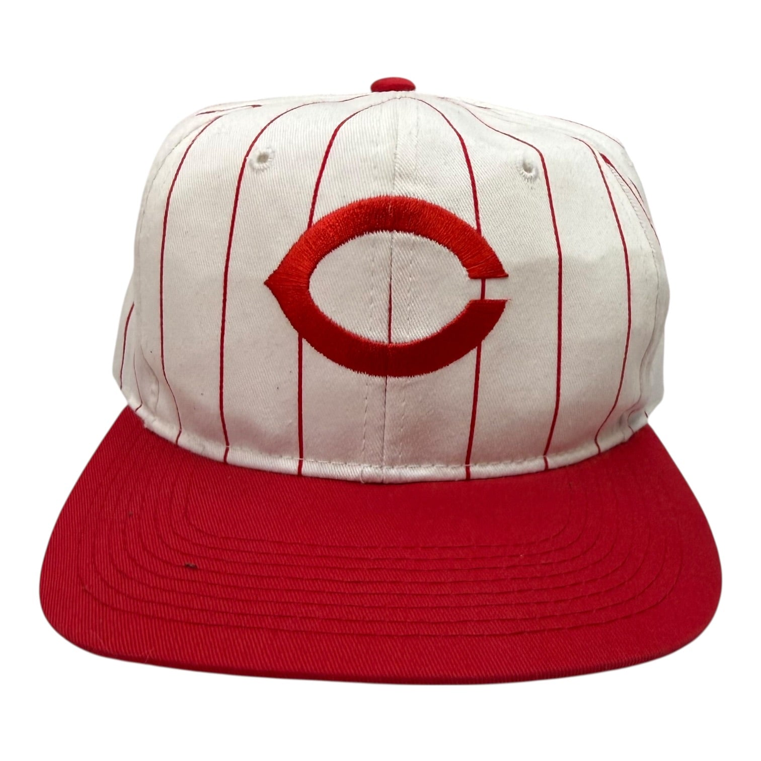Vintage Cincinnati Reds Pin Stripe SnapBack Hat White/Red
