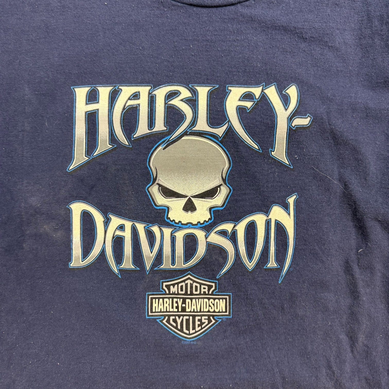 Vintage Harley Davidson Of Langley L/S Tee Navy Blue