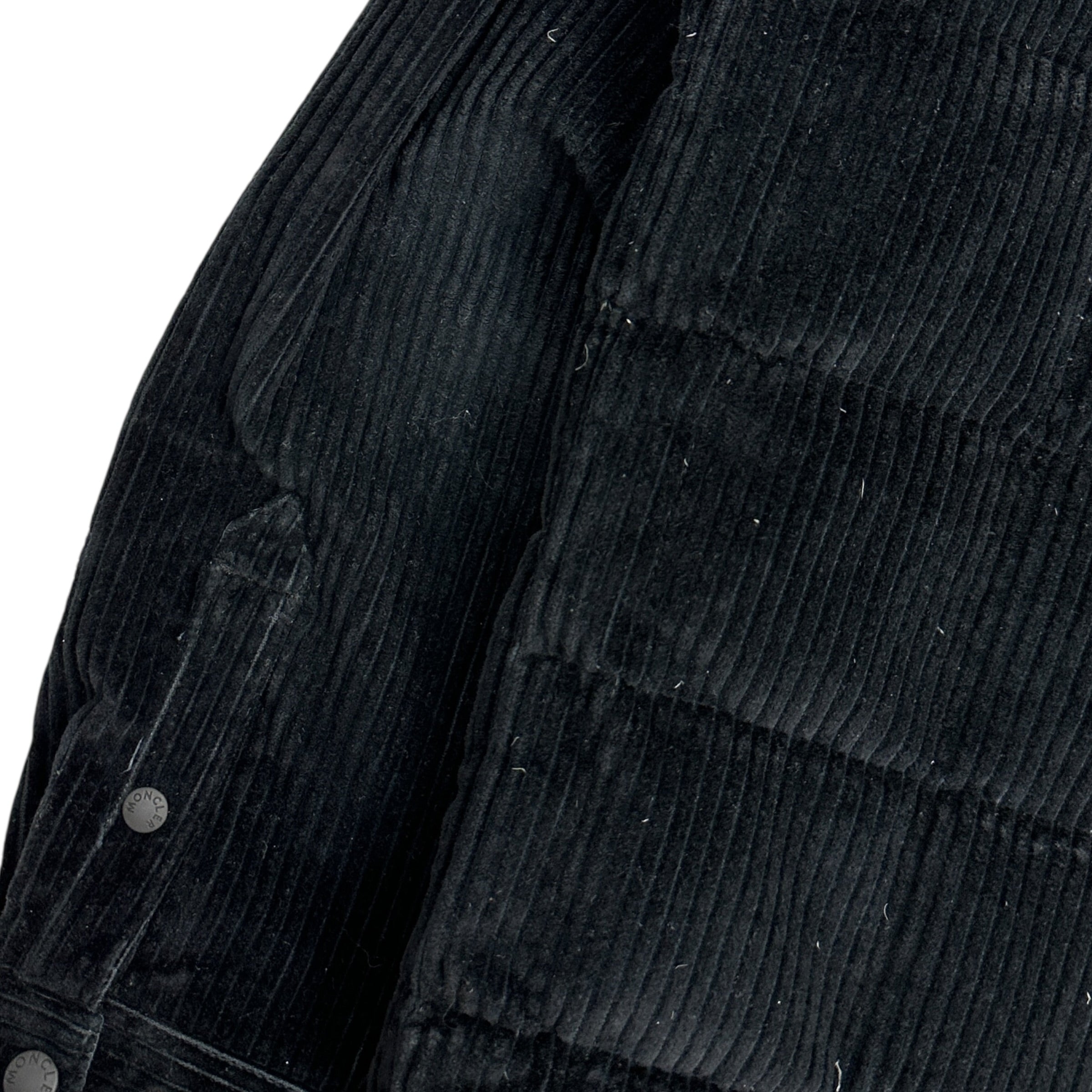 Moncler Grenoble Gelt Down Shirt Jacket Black Stretch Corduroy