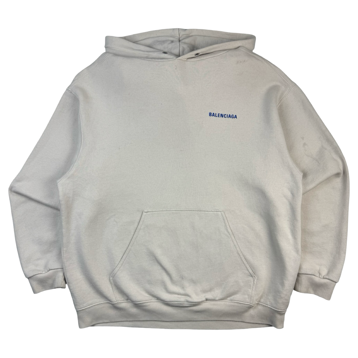 Balenciaga Logo Hoodie Beige/White