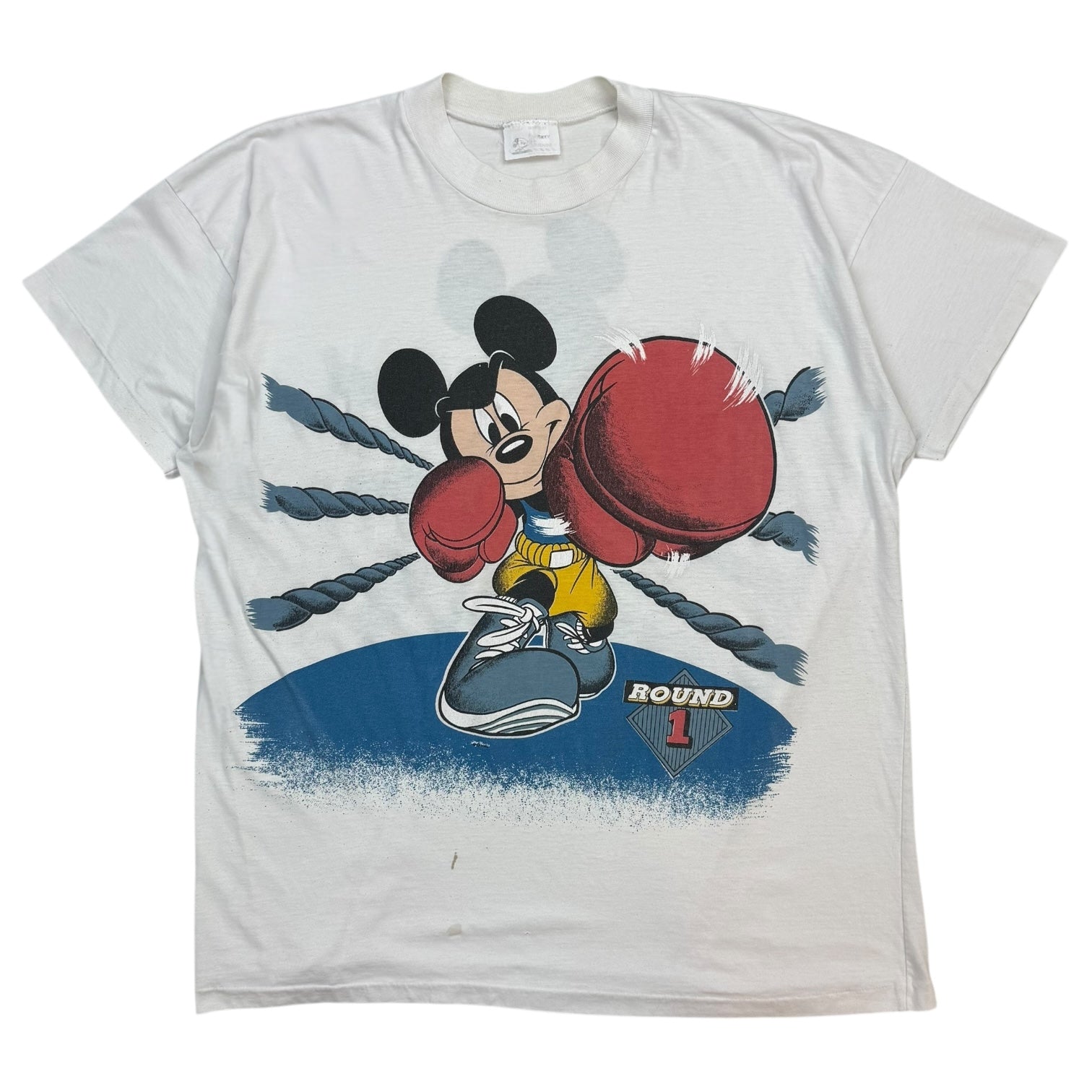 Vintage Disney Mickey Mouse Boxing Tee White