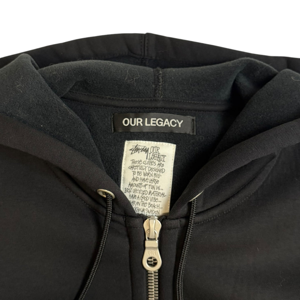 Stussy x Our Legacy Work Shop Scuba Zip-Up Hoodie Black
