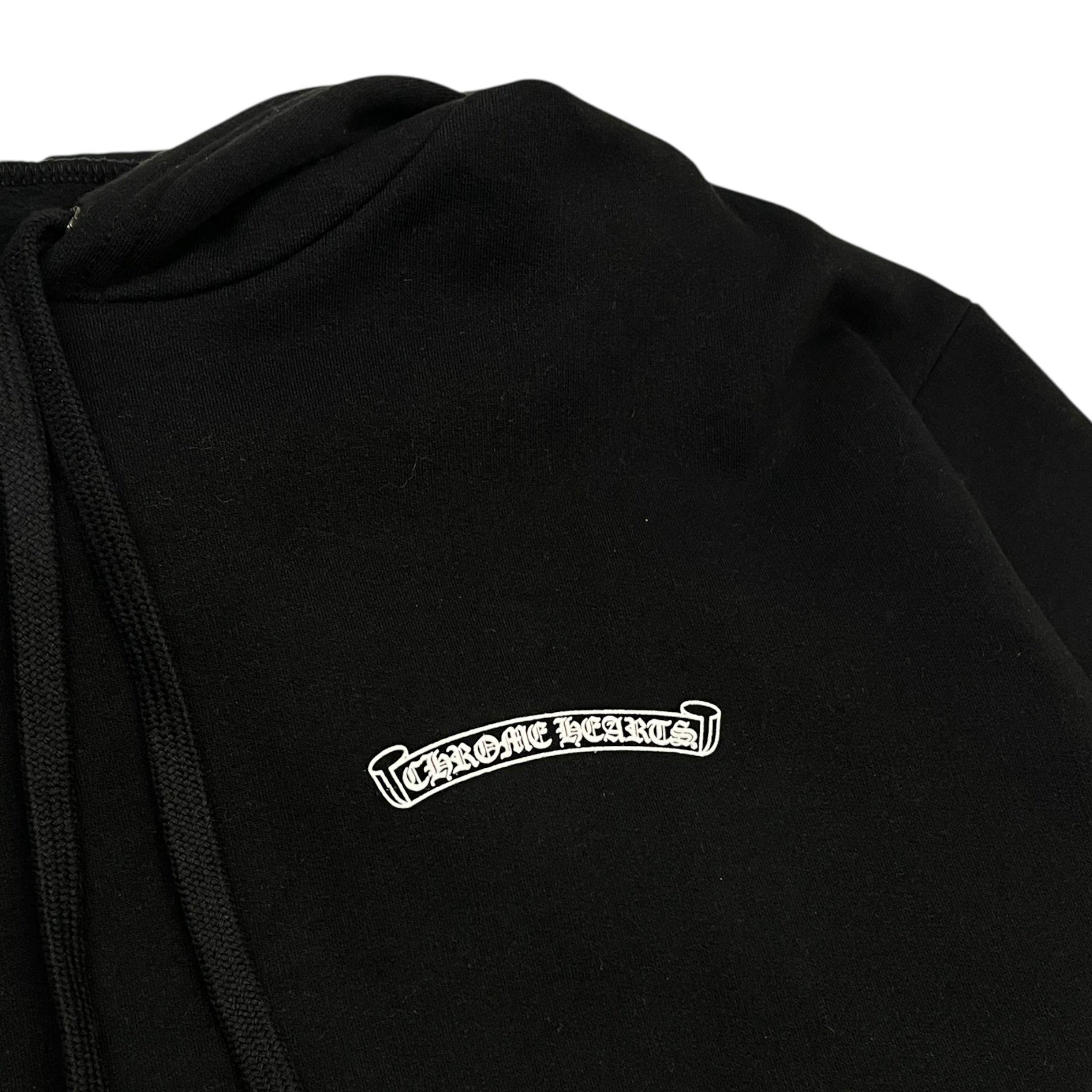 Chrome Hearts Scroll Logo Hoodie Black