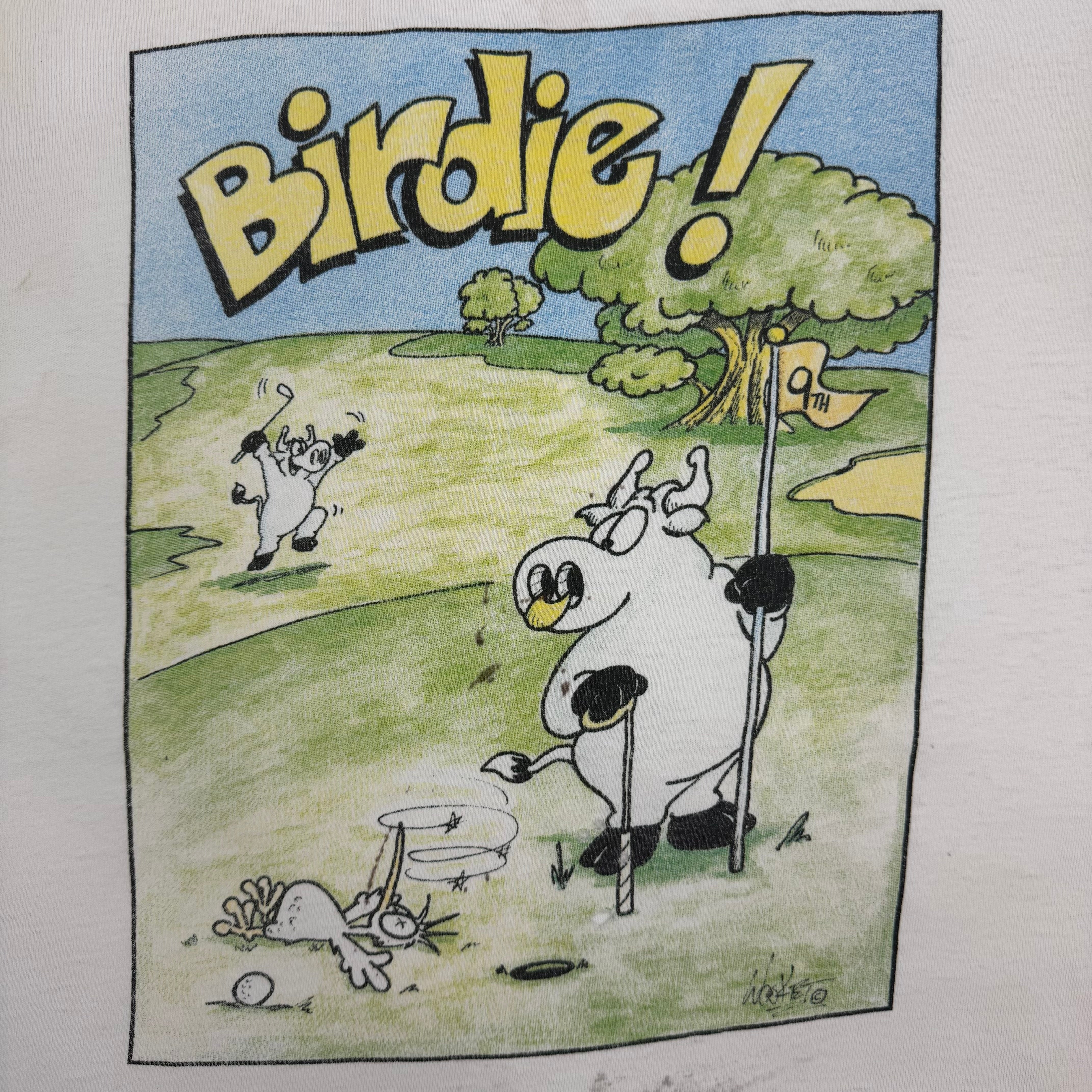 Vintage A Herd Of Laughter Birdie Tee White