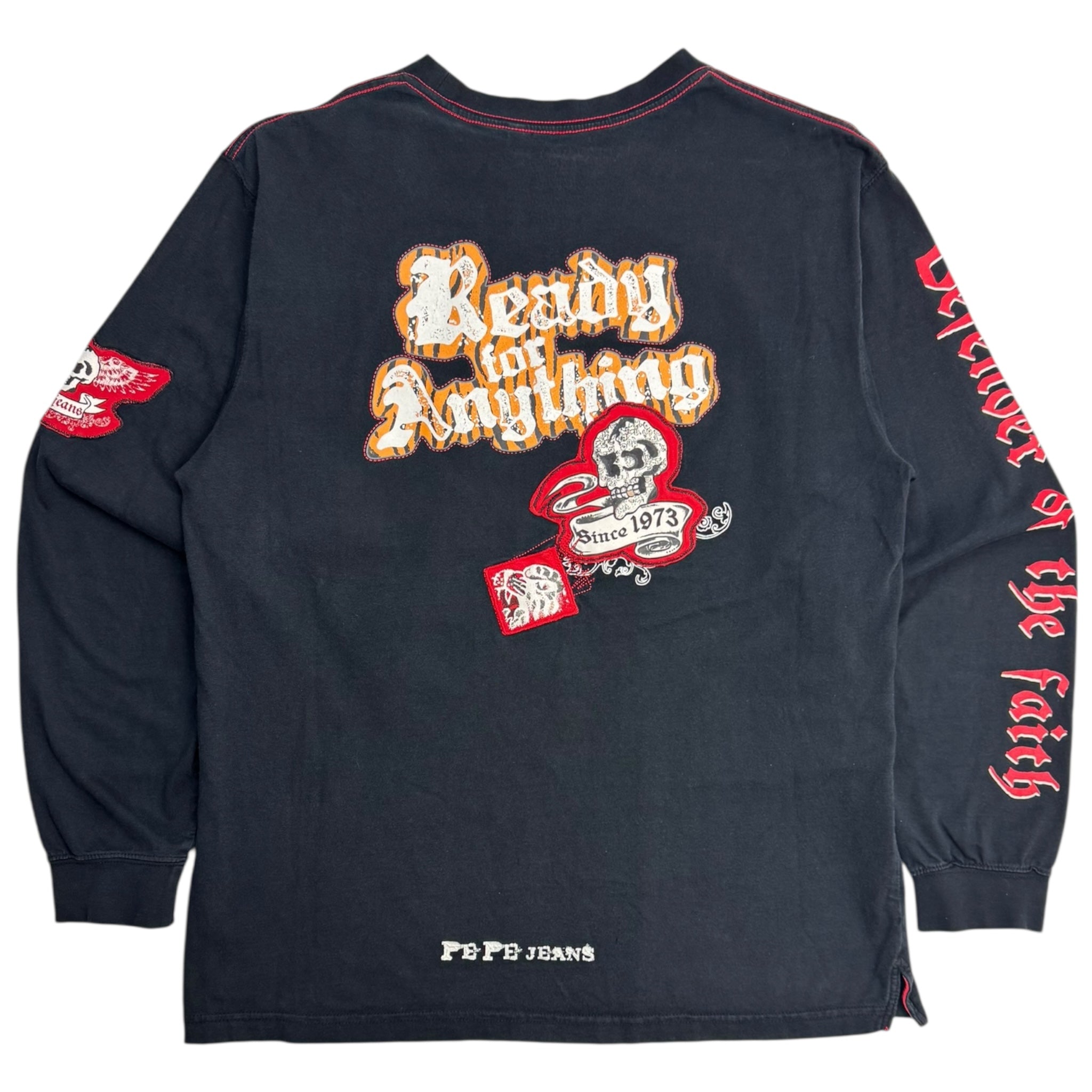 Y2K Pepe Jeans “Defender of Faith” Embellished Longsleeve T-Shirt