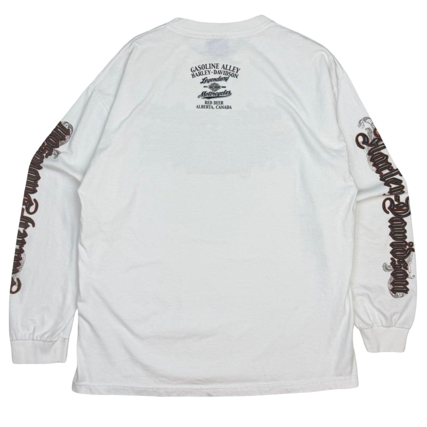 Vintage Harley Davidson Old English Longsleeve White