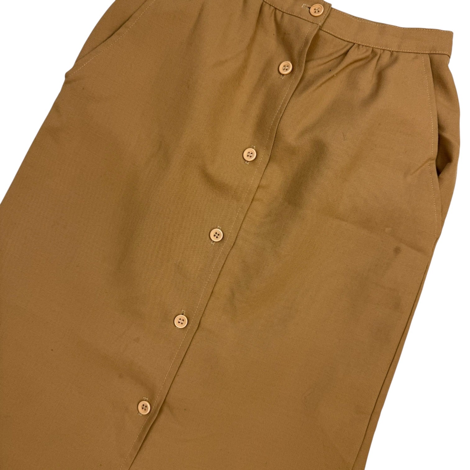 (W) Vintage Button Front Skirt Toffee