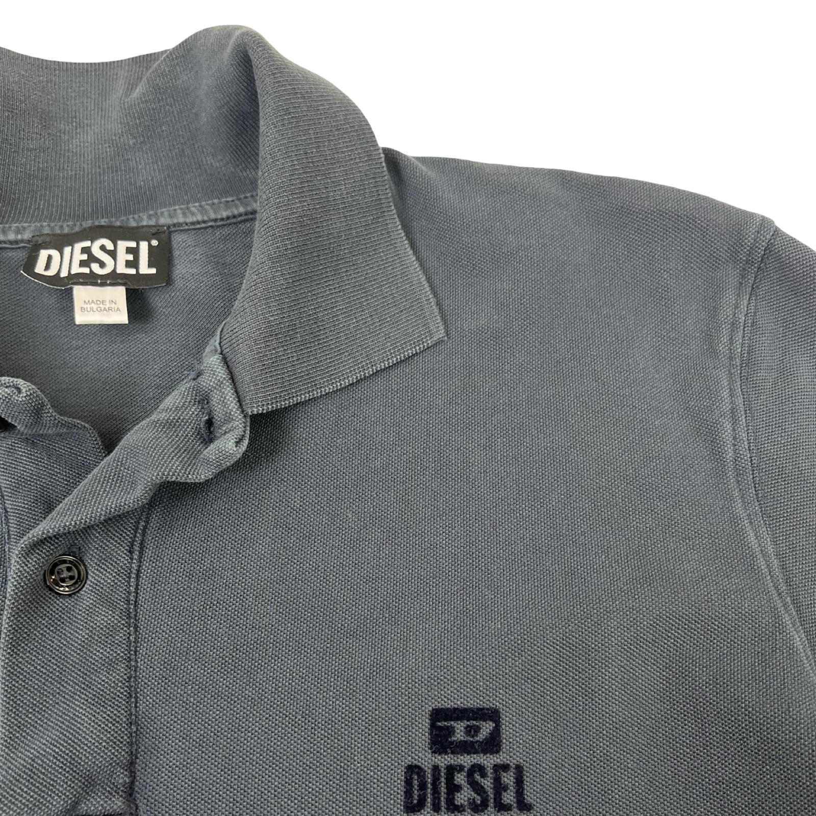 Diesel Cotton Polo Shirt Navy Blue
